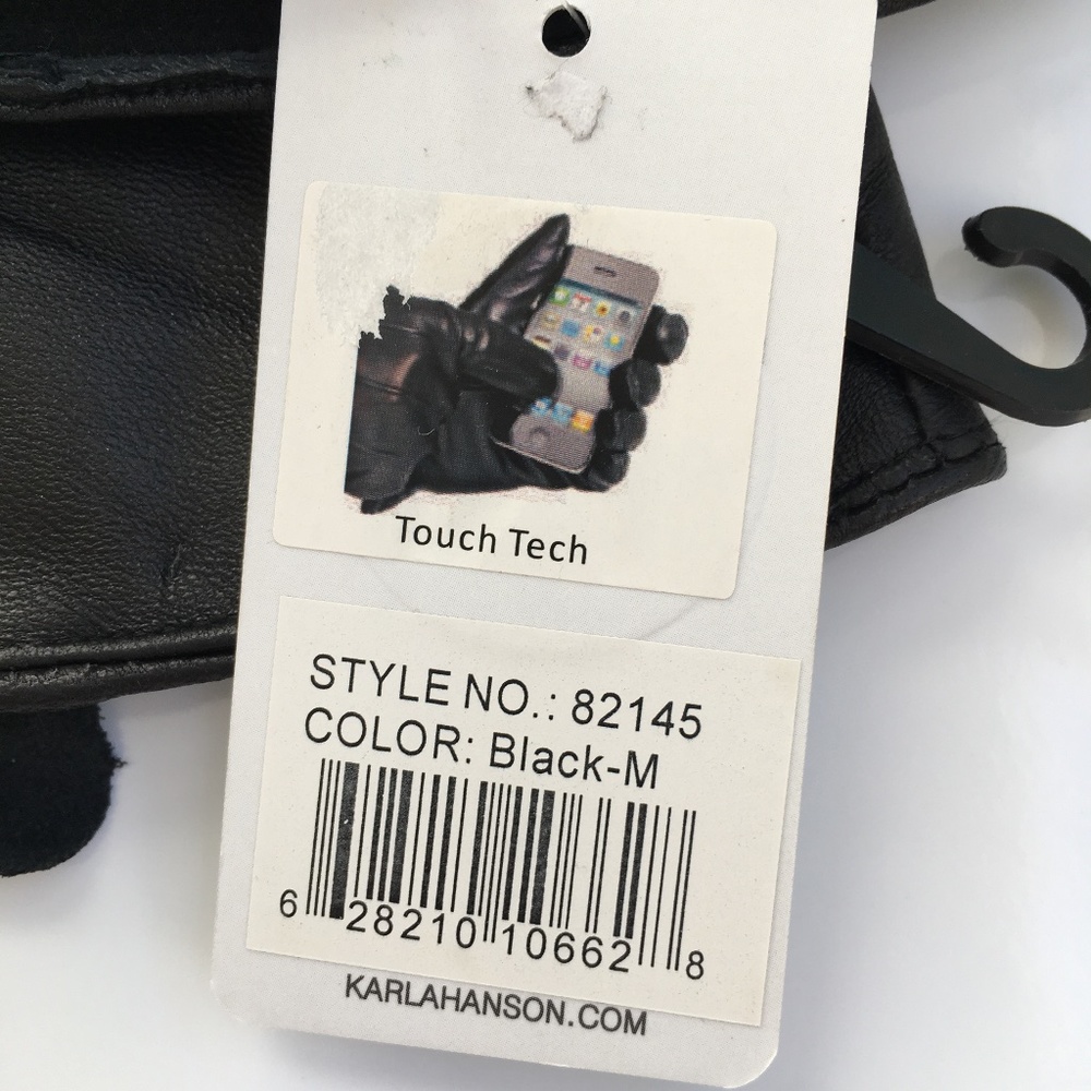 Karla Hanson Gloves Black Leather Driving Sz M - Picture 4 of 6